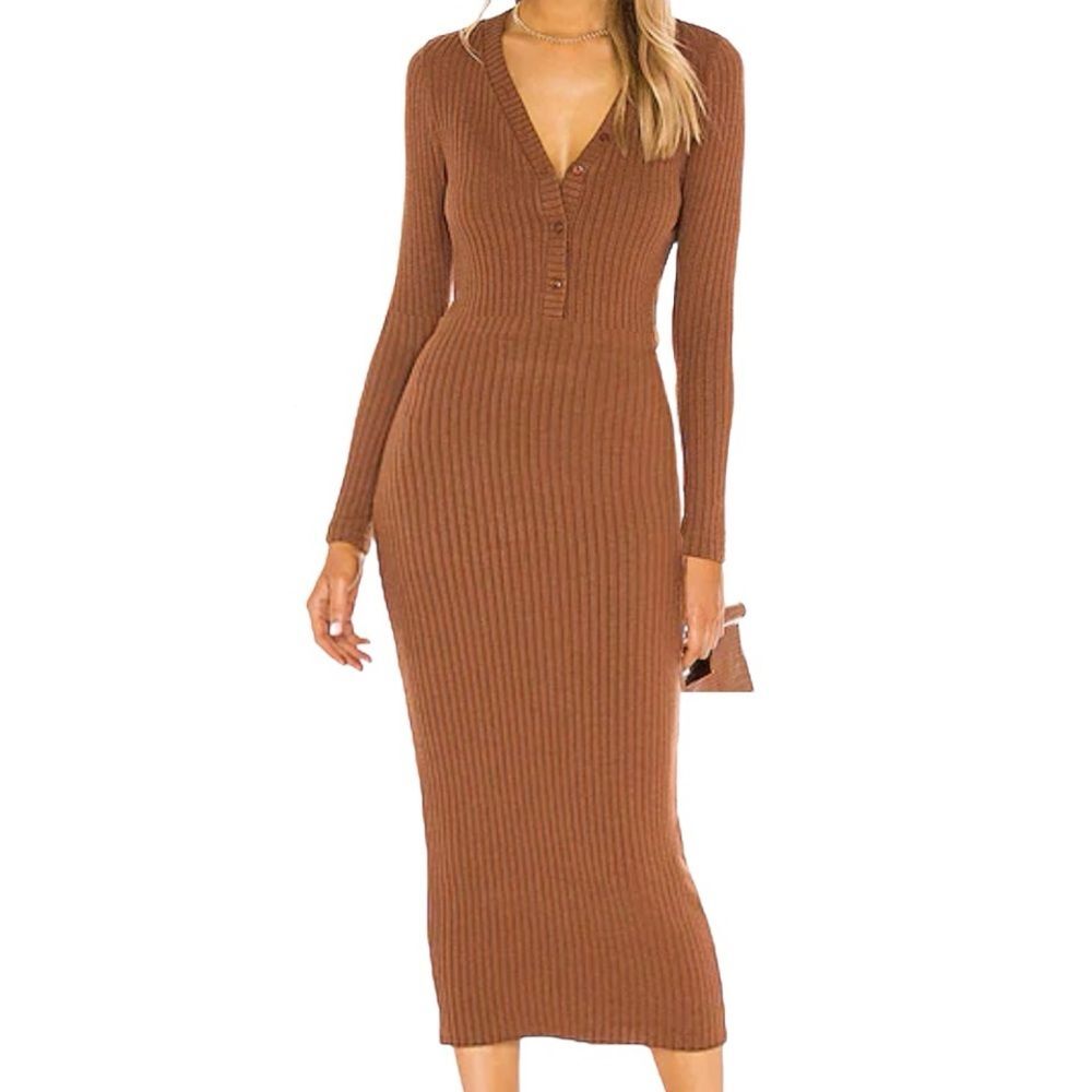 Enza Costa Ribbed Sweater Midi Skirt Set XS